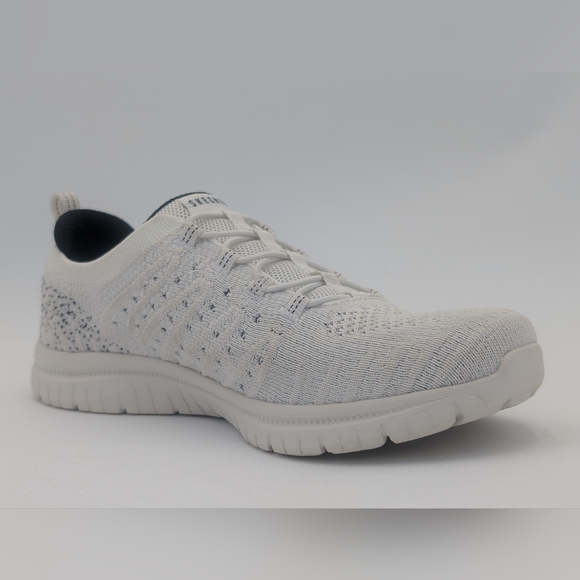 Skechers Virtue White Knit Sneaker Women Sz 9 Memory Foam Insole Breathable - Picture 9 of 17